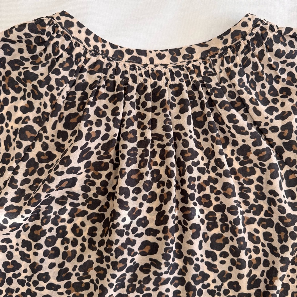 LOFT Leopard Print Collarless Button Down Blouse … - image 12
